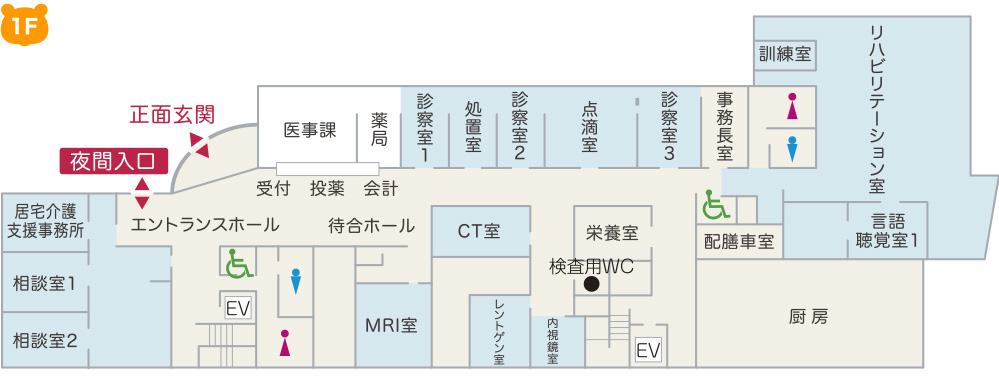 井上病院 院内案内図1F